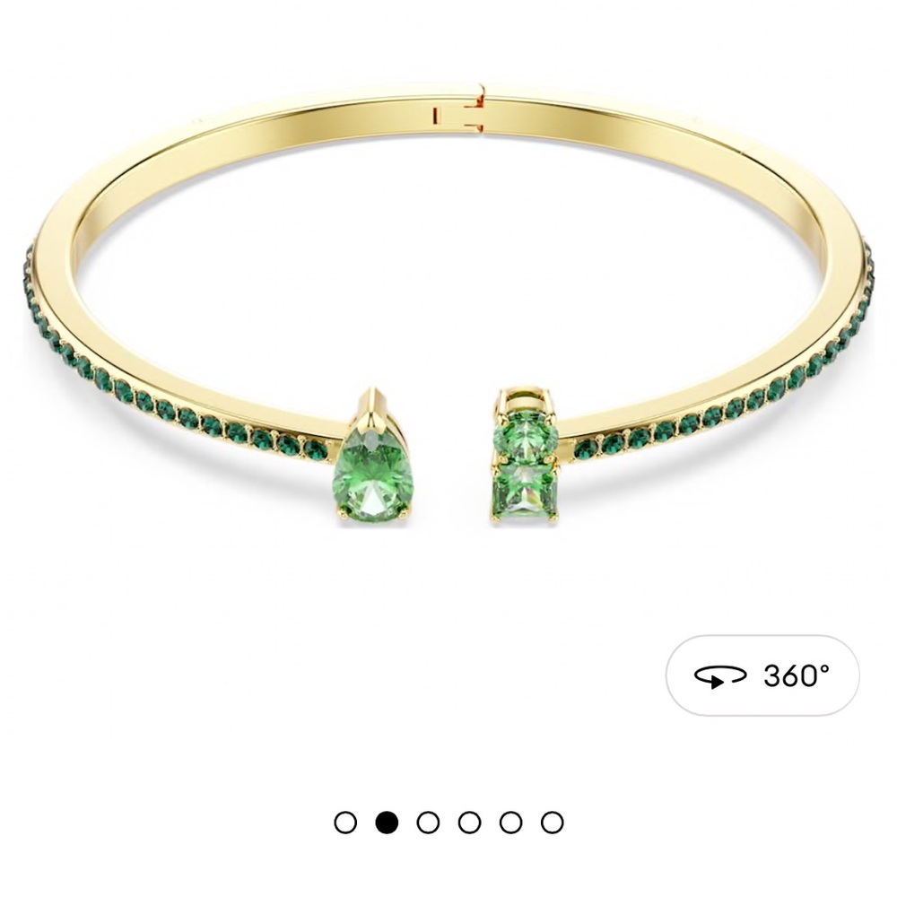 SOLD -Elegant Swarovski Gold and Green Gemstone Bracelet